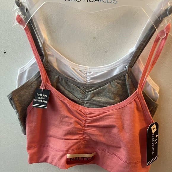 Nautica Girl's 3 PK Super Soft Cotton Bra with adjustable Strap NT6294 NWT - Picture 1 of 5